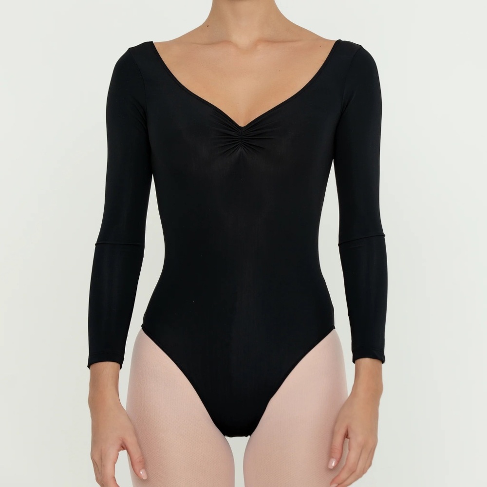 Black Long-Sleeve Bulletpointe Leotard
